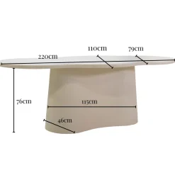 Eettafel Jessie Organisch Walnoot 220cm - Giga Meubel