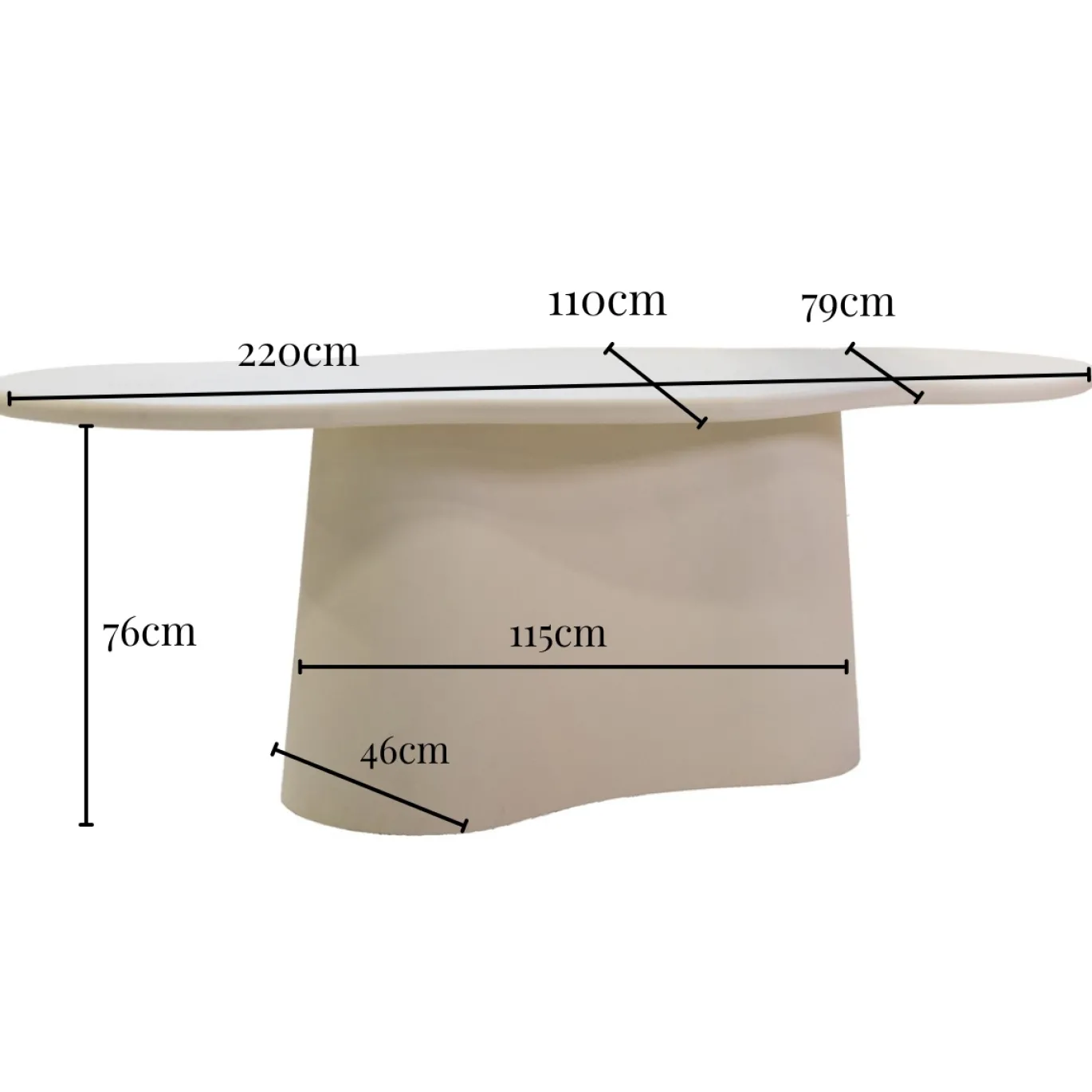 Eettafel Jessie Organisch Walnoot 220cm - Giga Meubel