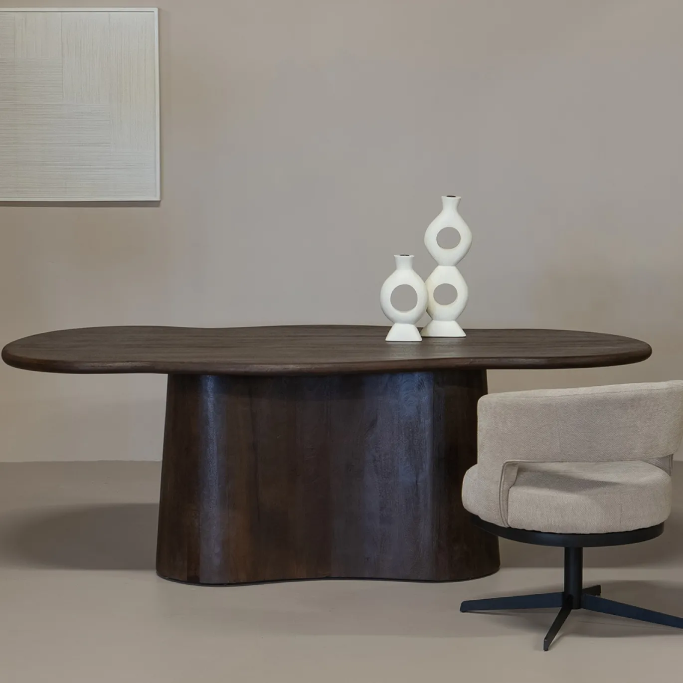 Eettafel Jessie Organisch Walnoot 220cm - Giga Meubel
