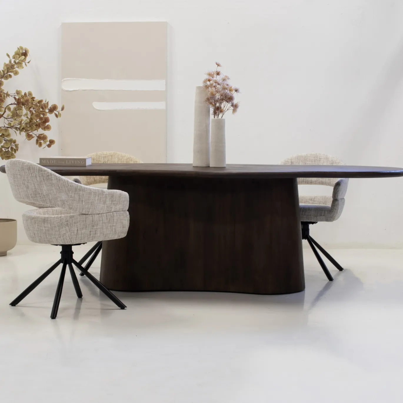 Eettafel Jessie Organisch Walnoot 220cm - Giga Meubel