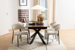 Eettafel Jorvik Keramiek Bruin Lemco 168/210cm - Giga Living