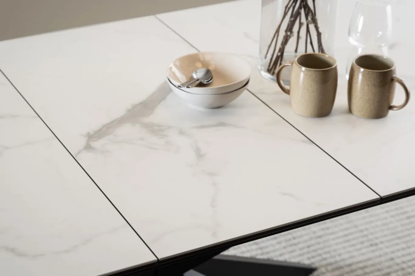 Eettafel Jorvik Keramiek Wit Akranes 168/210cm - Giga Living