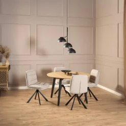 Eettafel Karen Melamine Eiken Ø120x75cm - Giga Living