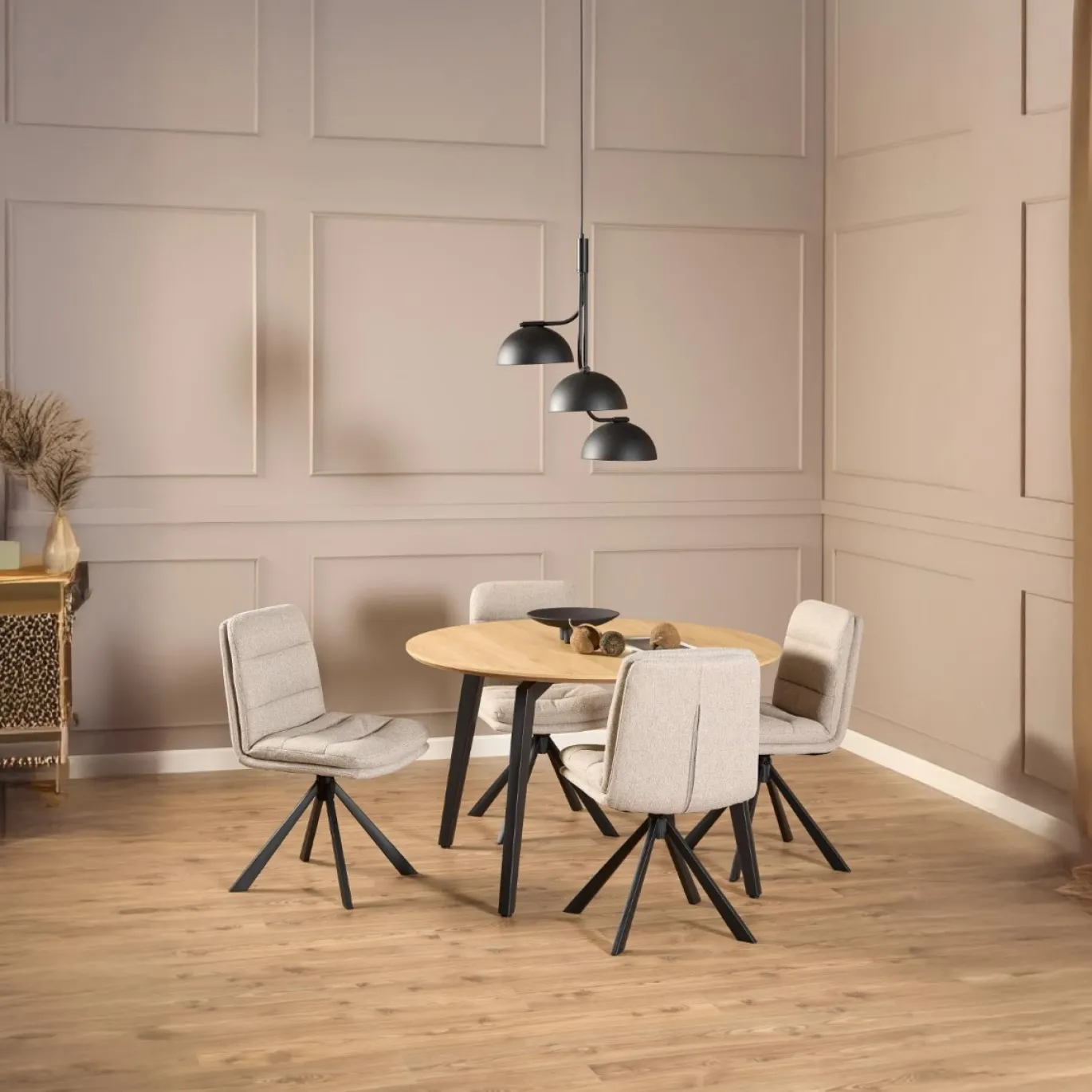 Eettafel Karen Melamine Eiken Ø120x75cm - Giga Living