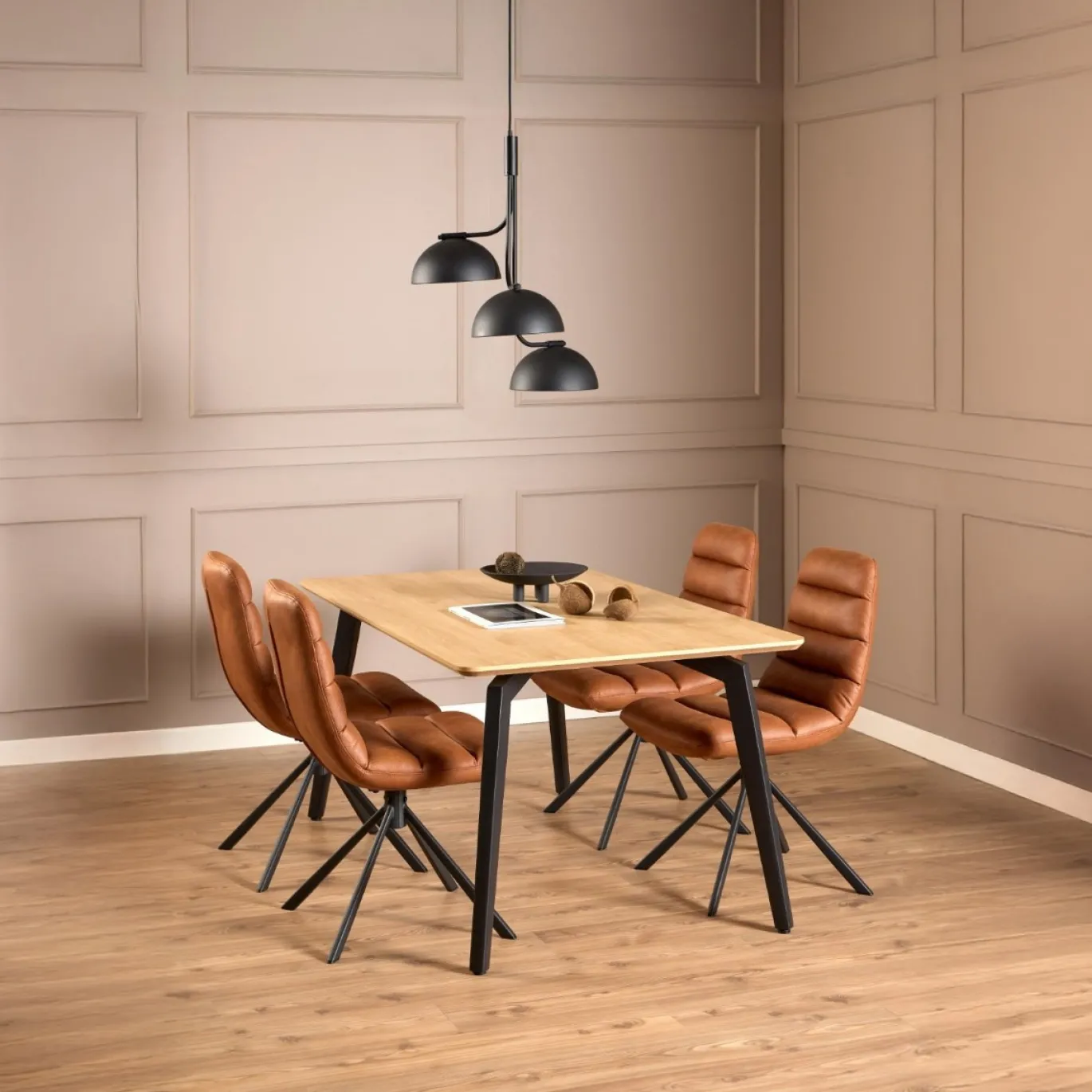 Eettafel Karen Melamine Eiken 160cm - Giga Living
