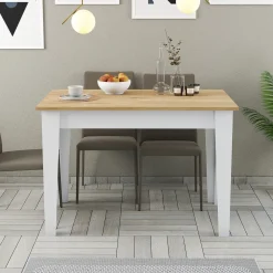 Eettafel Kiev Naturel/Wit met Opbergruimte 110cm