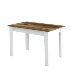 Eettafel Kiev Walnoot/Wit met Opbergruimte 110cm