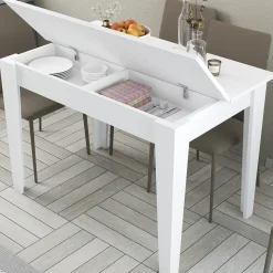 Eettafel Kiev Wit met Opbergruimte 110cm