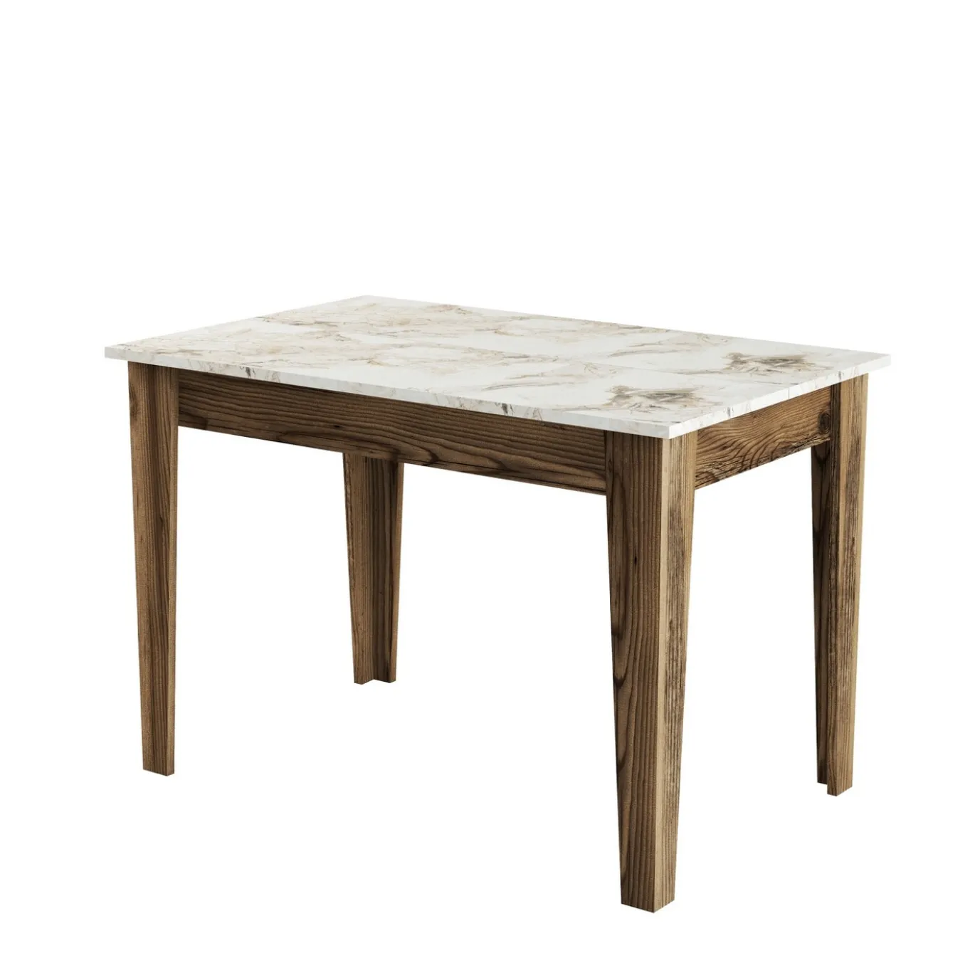 Eettafel Kiev Wit/Walnoot met Opbergruimte 110cm