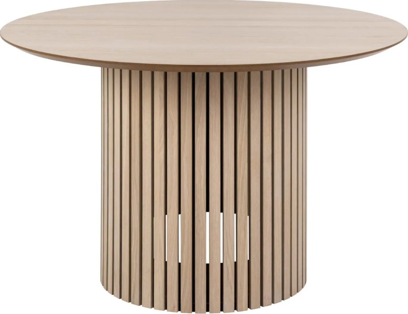 Eettafel Klevik Eikenfineer Wit Ø120x75cm - Giga Living