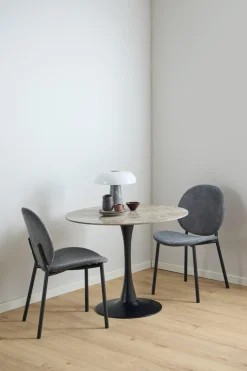Eettafel Laurens Ceremic Bruin Aberta Ø90x75cm - Giga Living