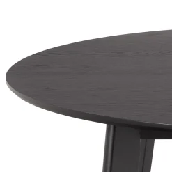 Eettafel Levi Eikenfineer Mat Zwart Ø120x76cm - Giga Living