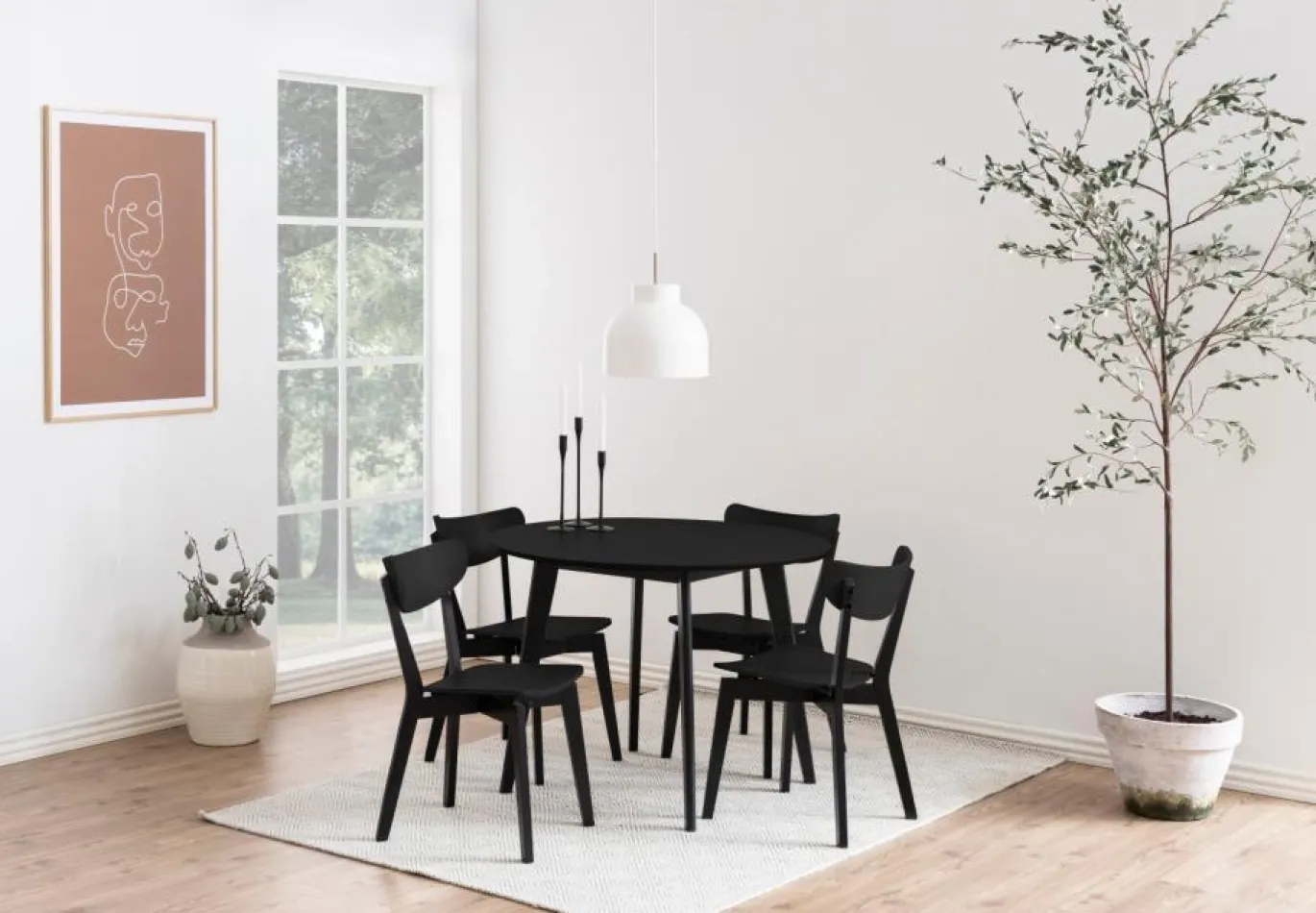 Eettafel Levi MDF Zwart Ø105cm - Giga Living