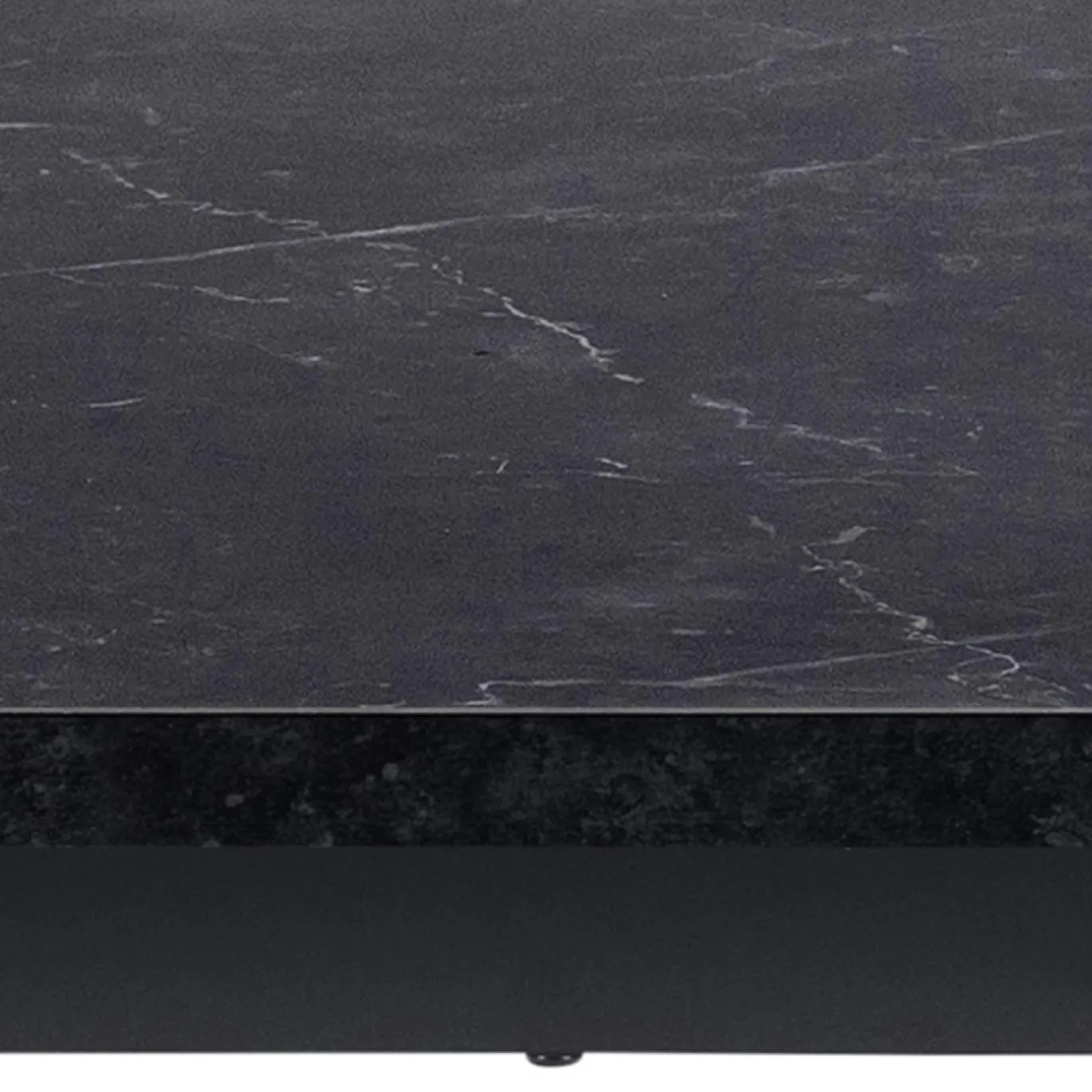 Eettafel Liam Zwart Marmerlook 160cm - Giga Living