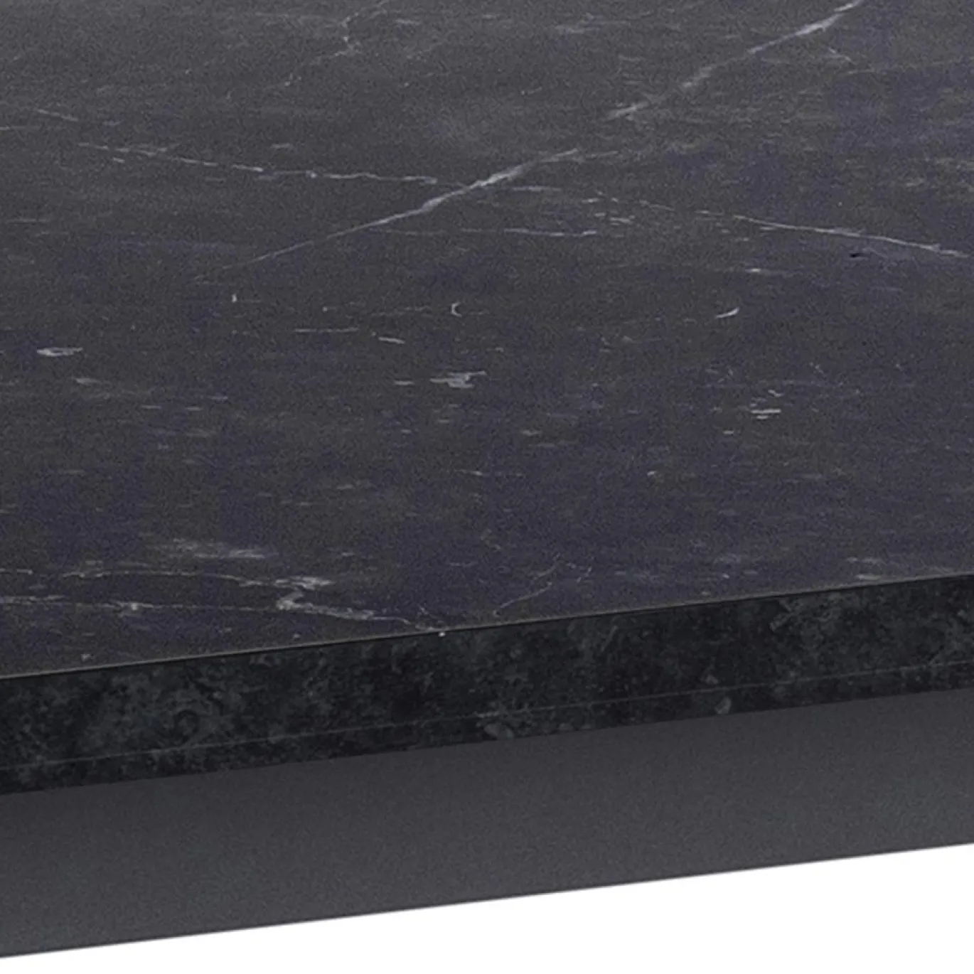 Eettafel Liam Zwart Marmerlook 160cm - Giga Living