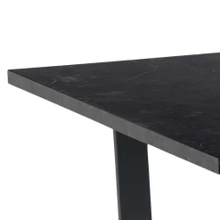 Eettafel Liam Zwart Marmerlook 160cm - Giga Living