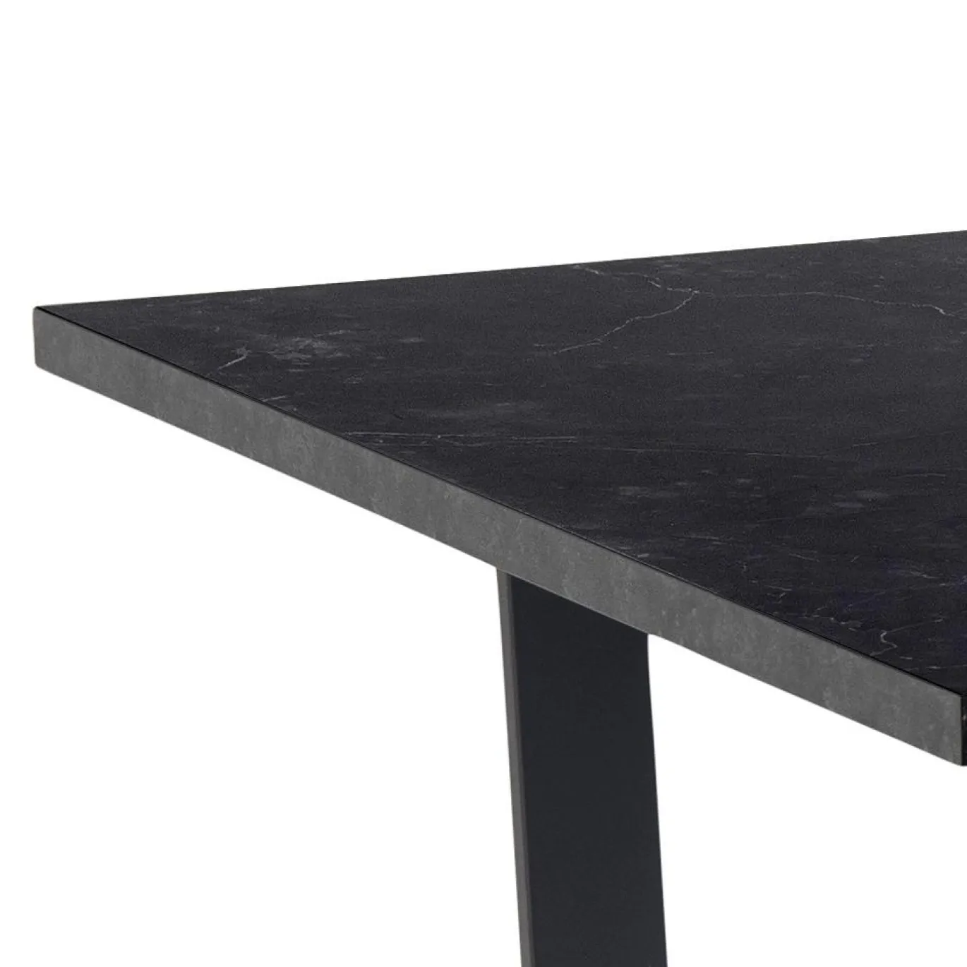 Eettafel Liam Zwart Marmerlook 160cm - Giga Living