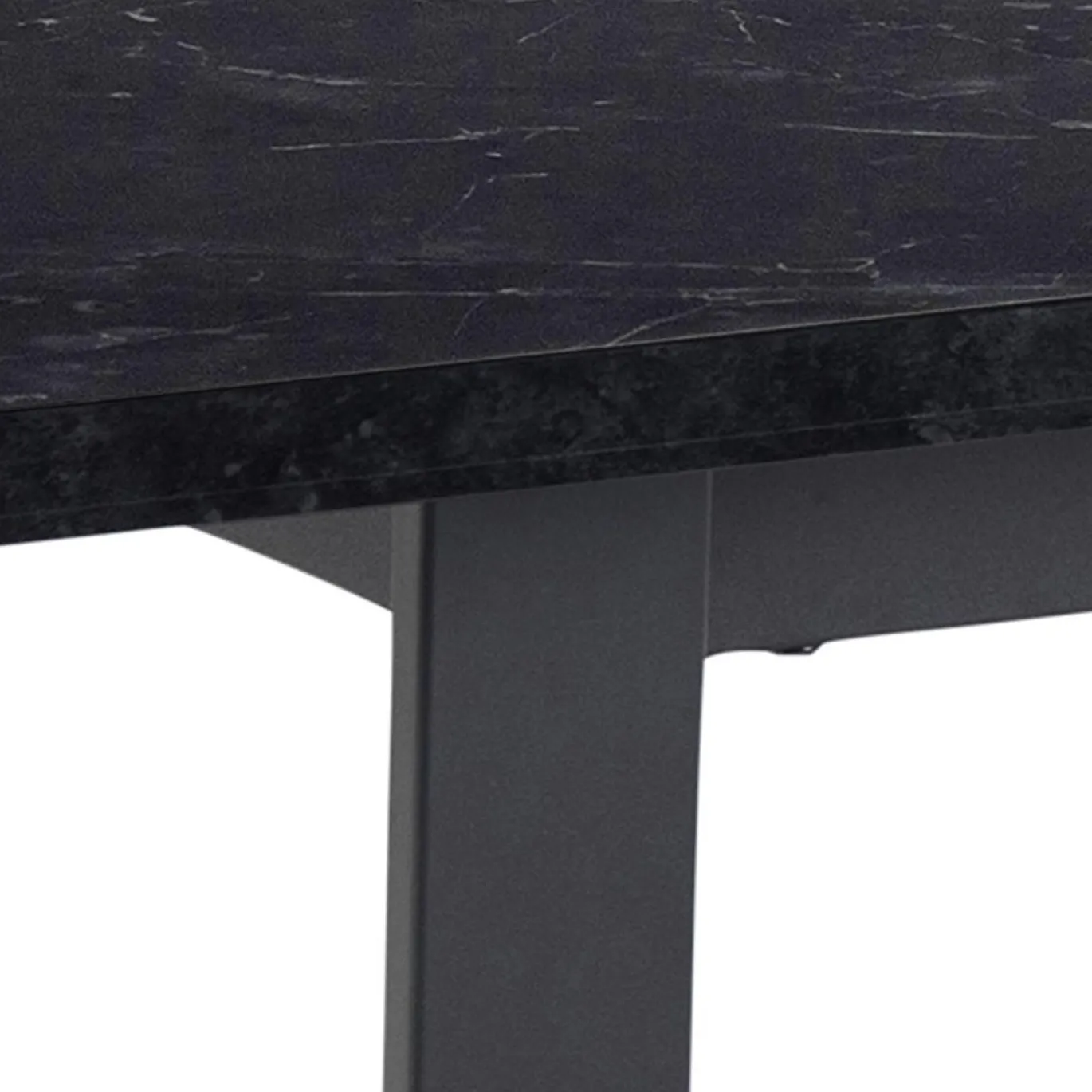 Eettafel Liam Zwart Marmerlook 160cm - Giga Living