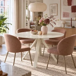 Eettafel Lita Wit Glas Rond 120cm - Giga Meubel