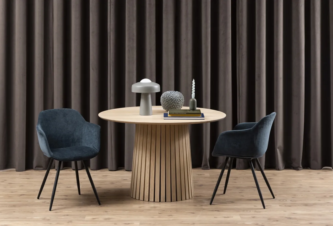 Eettafel Loeck Rond MDF Lichtbruin Ø120cm - Giga Living