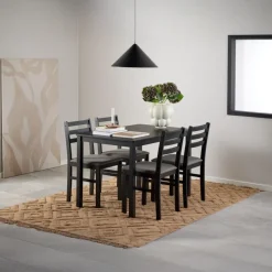 Eettafel Lovund Mdf Zwart 110cm - Giga Living