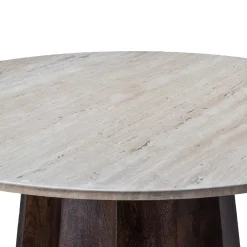 Eettafel Lucio Bruin Travertin 150cm - Giga Meubel