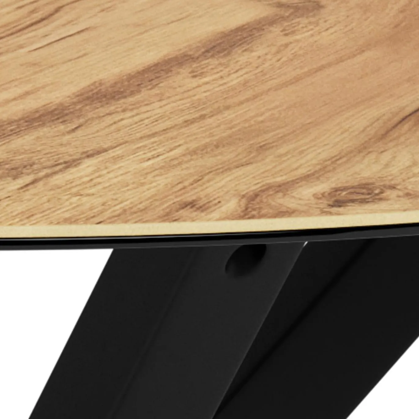 Eettafel Luno Keramiek Eiken Zwart Ø119cm - Giga Living