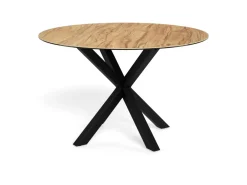 Eettafel Luno Keramiek Eiken Zwart Ø119cm - Giga Living