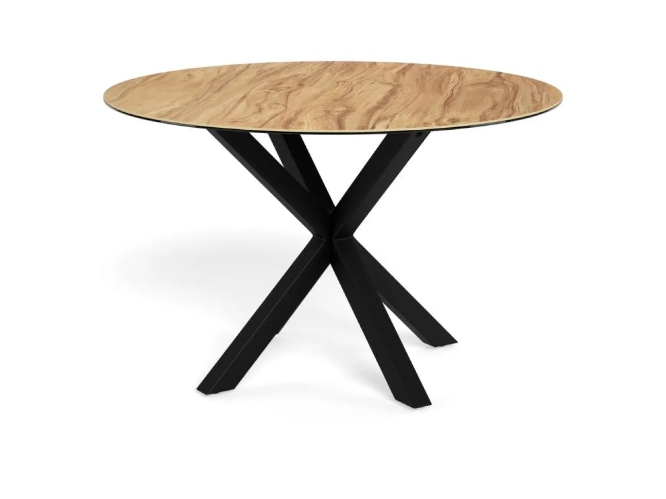 Eettafel Luno Keramiek Eiken Zwart Ø119cm - Giga Living