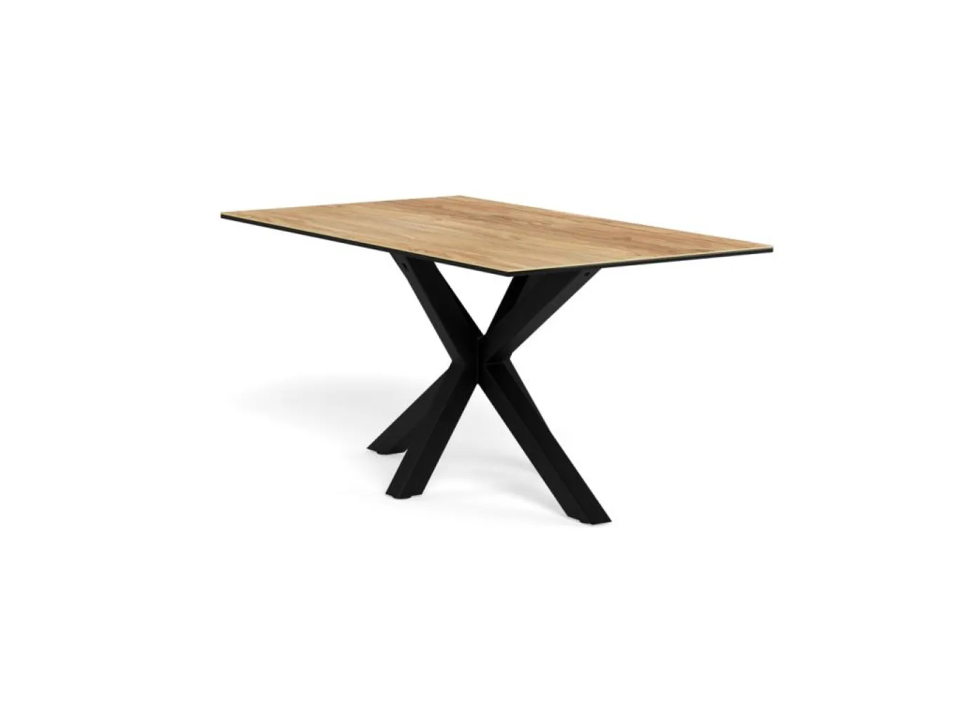 Eettafel Luno Keramiek Eiken Zwart 160cm - Giga Living