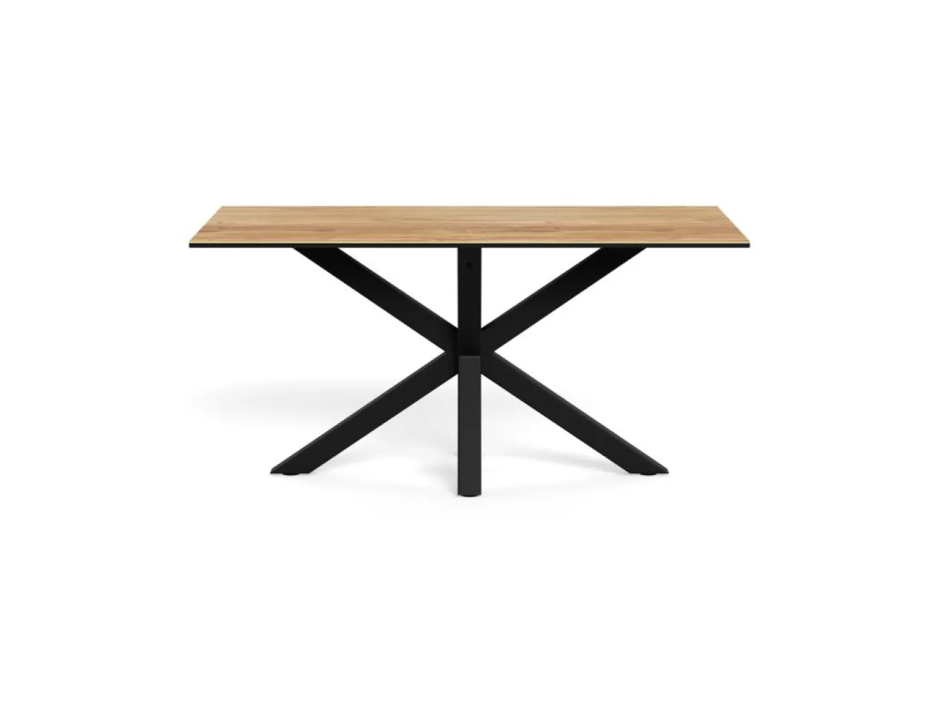 Eettafel Luno Keramiek Eiken Zwart 160cm - Giga Living