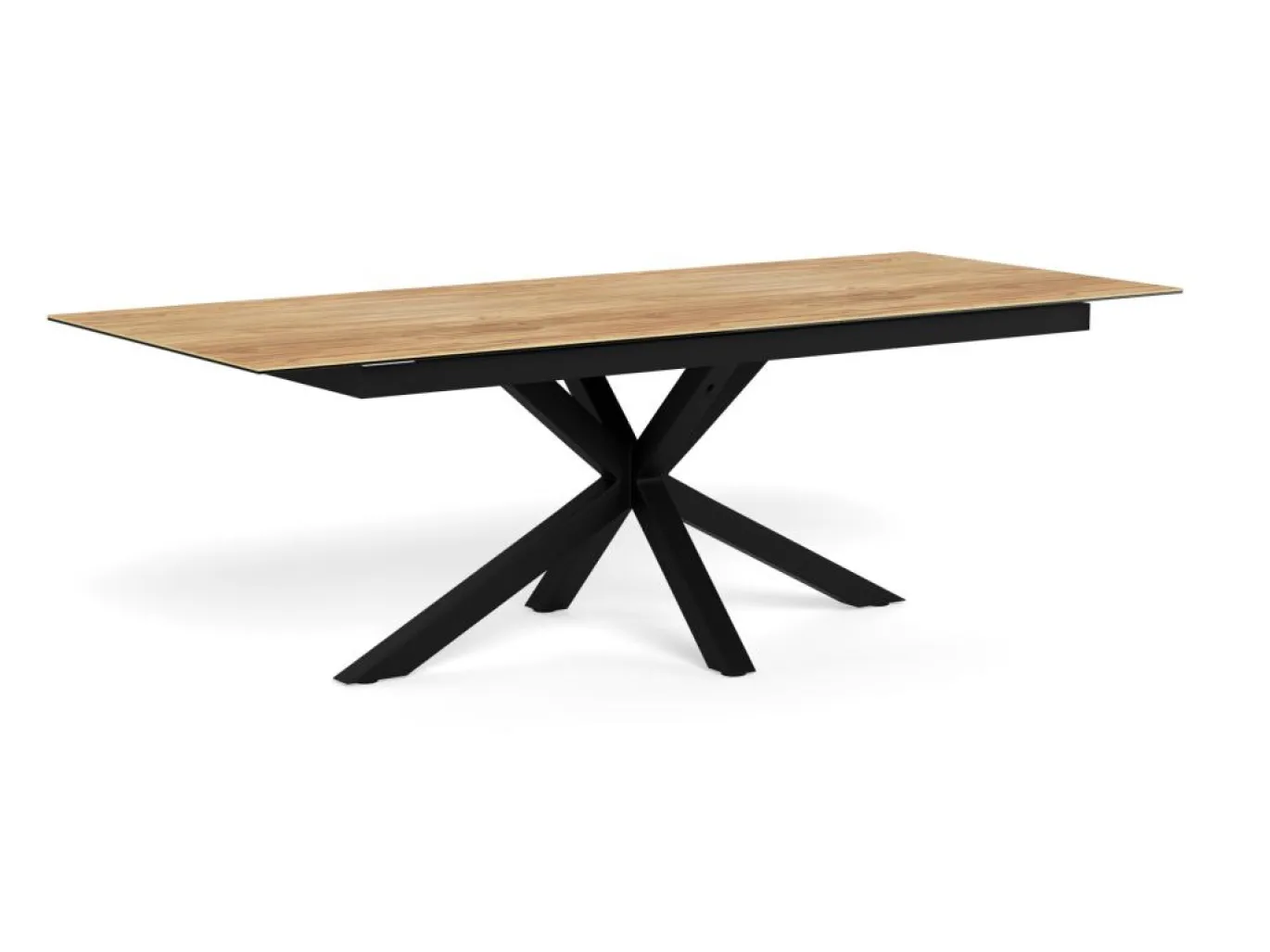 Eettafel Luno Keramiek Eiken Zwart 200-240cm - Giga Living