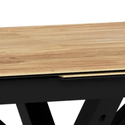 Eettafel Luno Keramiek Eiken Zwart 200-240cm - Giga Living