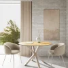 Eettafel Luno Keramiek Eiken Grijs Ø119cm - Giga Living