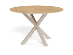Eettafel Luno Keramiek Eiken Grijs Ø119cm - Giga Living