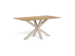 Eettafel Luno Keramiek Eiken Grijs 160cm - Giga Living