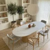 Eettafel Madia Naturel Marmer 200cm Ovaal - Giga Meubel