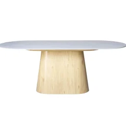 Eettafel Madia Naturel Marmer 200cm Ovaal - Giga Meubel