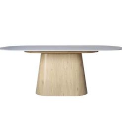 Eettafel Madia Naturel Marmer 200cm Ovaal - Giga Meubel