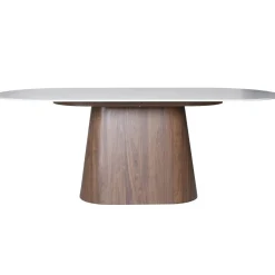 Eettafel Madia Walnoot Marmer 200cm Ovaal - Giga Meubel