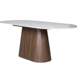 Eettafel Madia Walnoot Marmer 200cm Ovaal - Giga Meubel