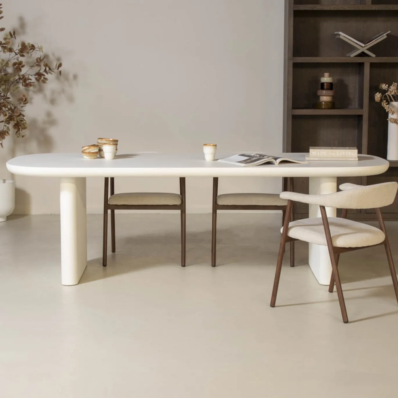 Eettafel Maya Deens Ovaal Wit 240cm - Giga Meubel