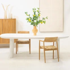 Eettafel Maya Deens Ovaal Wit 240cm - Giga Meubel