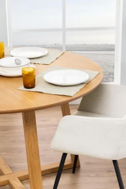 Eettafel Mees Naturel MDF Ø120cm - Giga Living