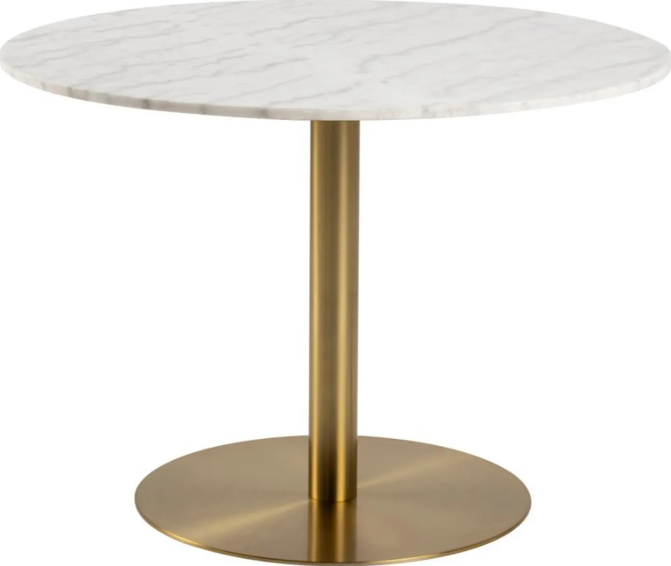 Eettafel Menno Marmer Wit Ø105cm Gouden Onderstel - Giga Living