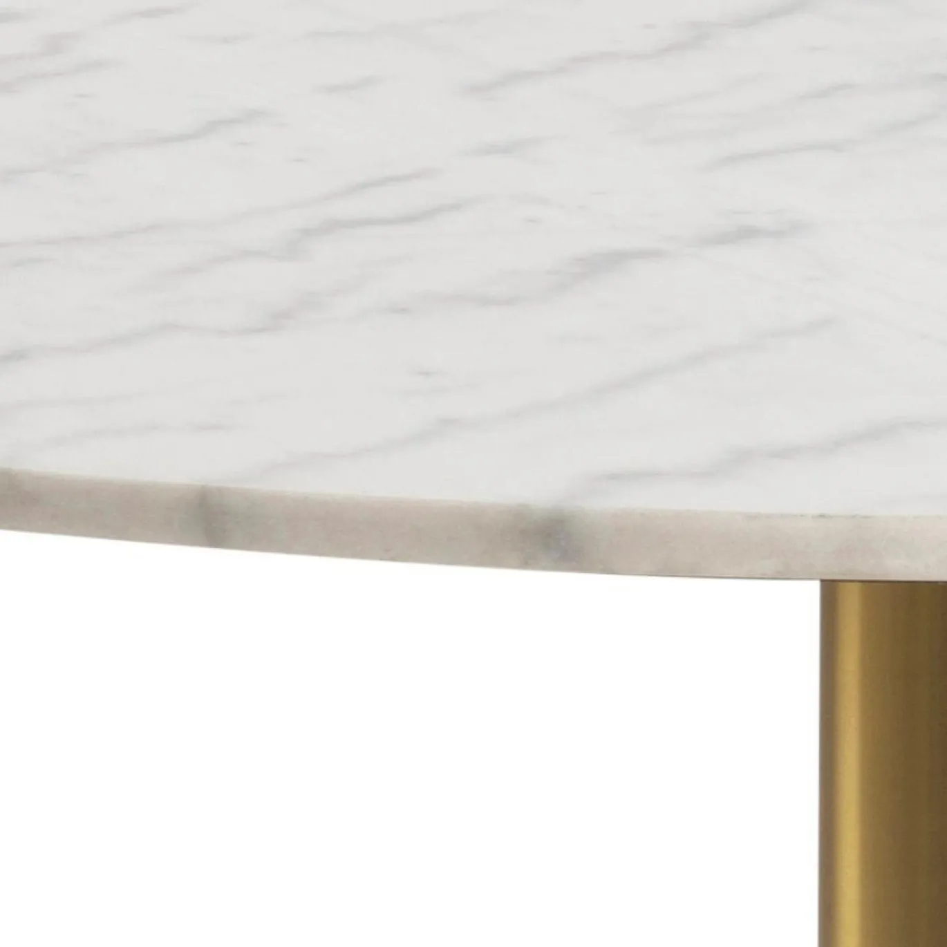 Eettafel Menno Marmer Wit Ø105cm Gouden Onderstel - Giga Living
