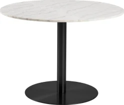 Eettafel Menno Marmer Wit Ø105cm Zwart Onderstel - Giga Living
