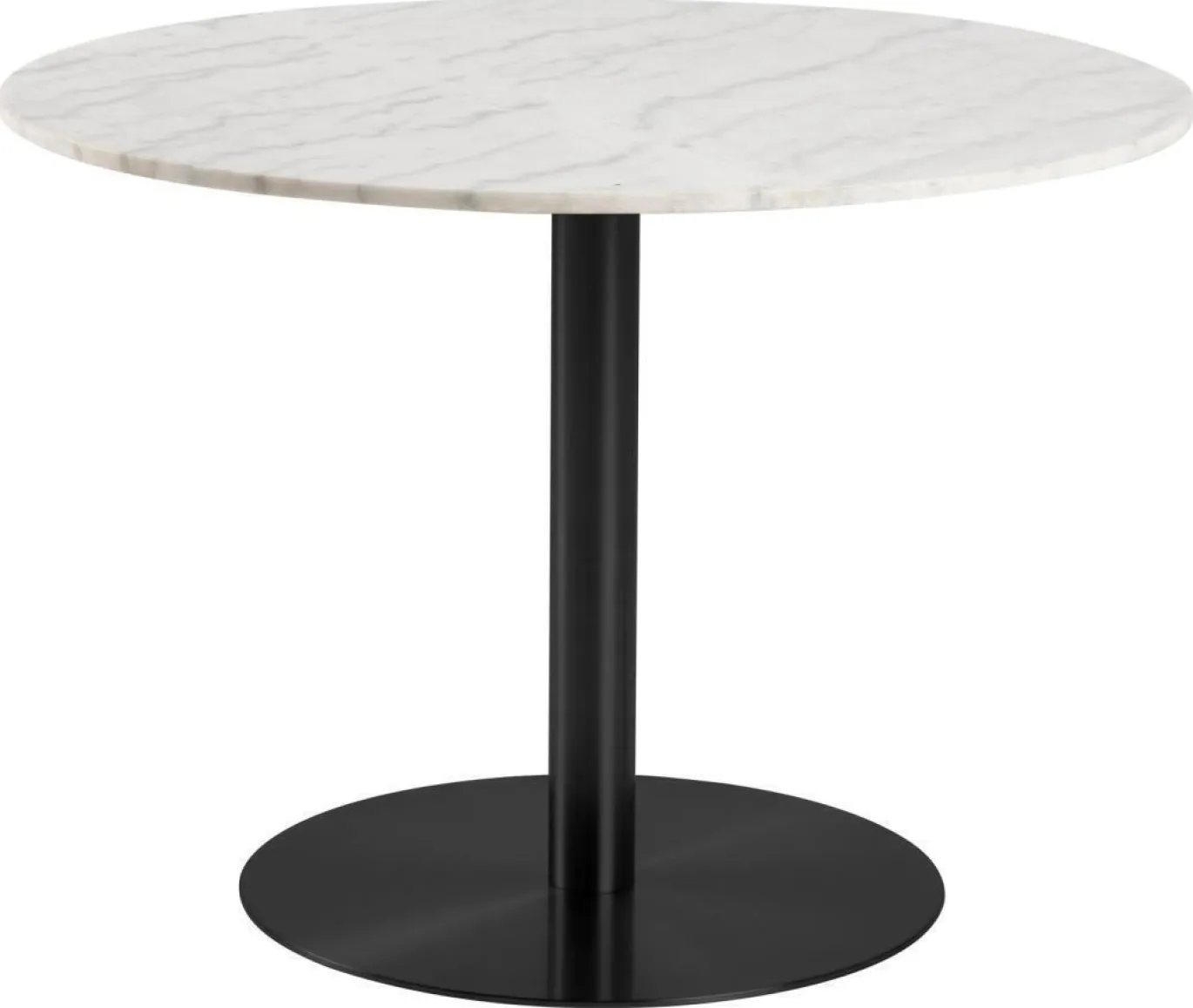 Eettafel Menno Marmer Wit Ø105cm Zwart Onderstel - Giga Living