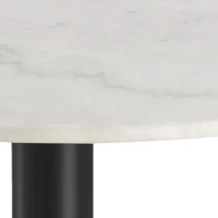 Eettafel Menno Marmer Wit Ø105cm Zwart Onderstel - Giga Living