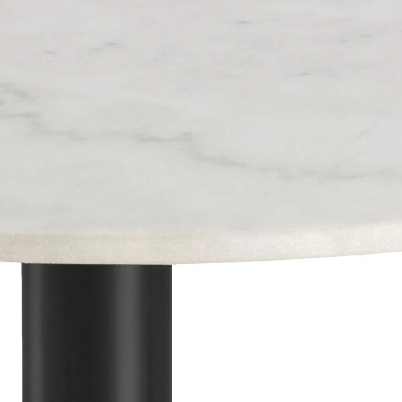 Eettafel Menno Marmer Wit Ø105cm Zwart Onderstel - Giga Living